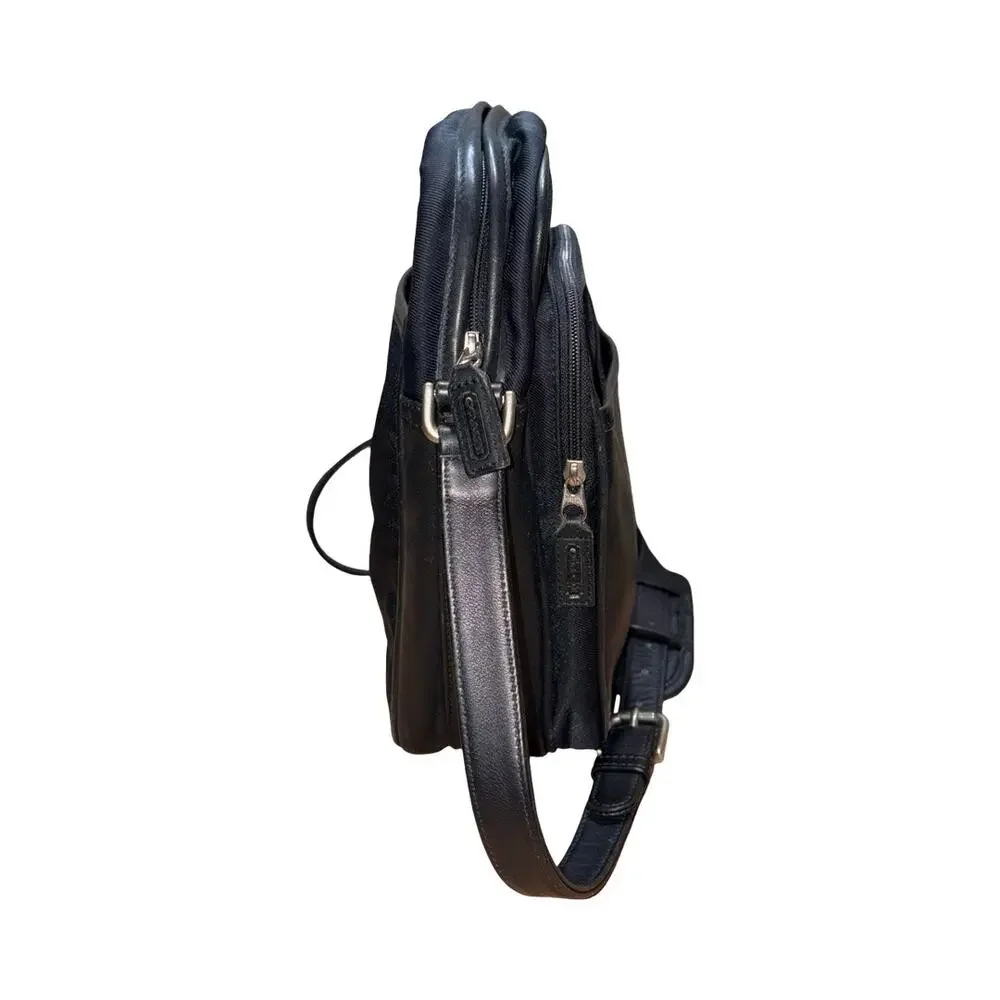 Vintage COACH Black Leather Combo Crossbody Messenger Bag